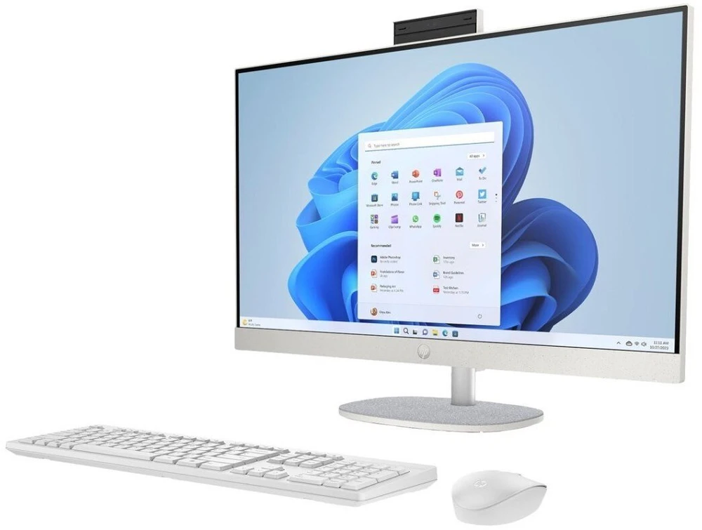 Hewlett Packard (HP) Stacionarus Kompiuteris - HP 27-cr0222nw | Ryzen 7 7730U | 16 GB | 512 GB SSD | 27" Full HD | Wi-Fi 6 | Win11 | Balta