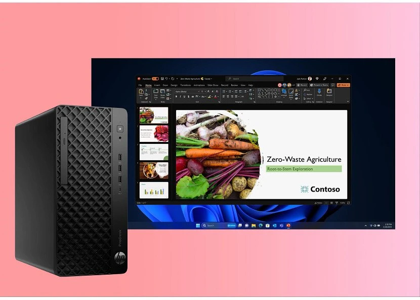 „Hewlett Packard“ (HP) „HP ProDesk 4 Tower G1i“ stacionarus kompiuteris su dirbtiniu intelektu, „Intel Core Ultra 7 265“ procesoriumi, 16 GB DDR5-SDRAM, 1 TB SSD, „Windows 11 Pro“ su juoda