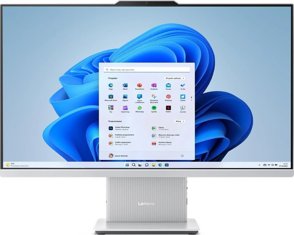 Lenovo IdeaCentre AIO 3 27 - Core i7-13620H | 27''-FHD-99% sRGB | 16 GB | 512 GB | Indukcja | Win11Home | Debesis Pilkas