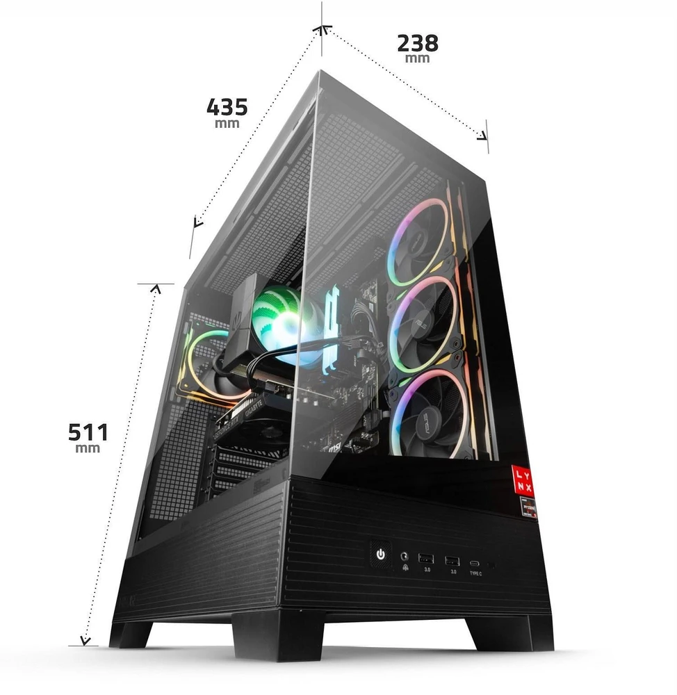 Kompiuteris Lynx Streamers Clash Ryzen 7 7800X3D 32GB 1TB SSD NVME RX 9070 16G W11 Home (10463240)
