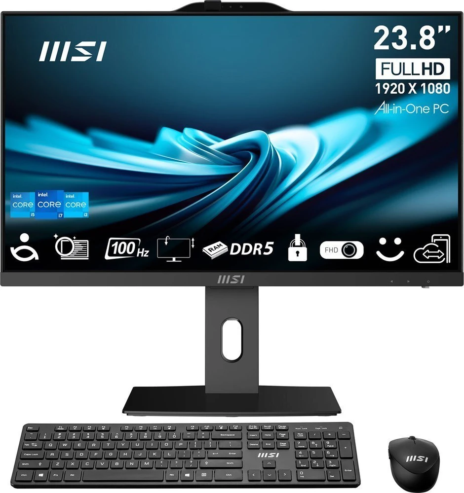 Stacionarus kompiuteris MSI Pro AP242P 14M-813EU Intel® Core™ i7 i7-14700 60.5 cm (23.8") 1920 x 1080 pikselių All-in-One PC 16 GB DDR5-SDRAM 1 TB SSD NoOS Wi-Fi 6E (802.11ax) Juodas