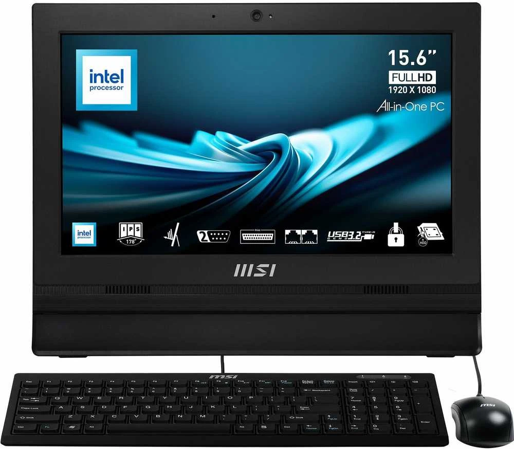 Stacionarus kompiuteris Komputer MSI MSI PRO AP162T ADL-019DE 15.6" HD N100/4GB/128GB/juodas W11P