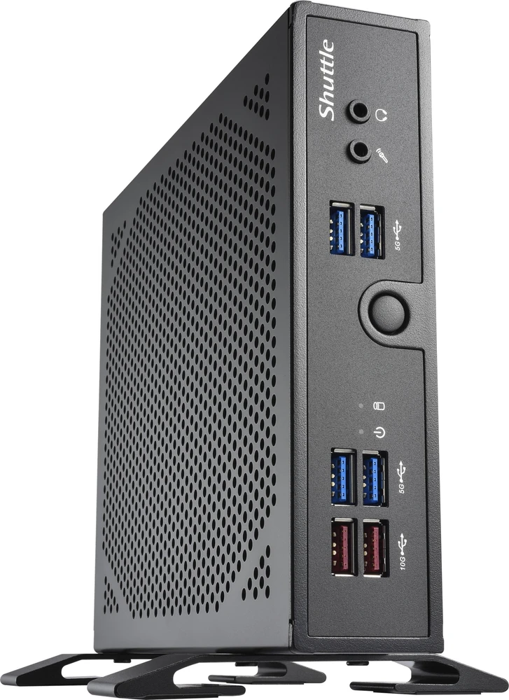 Shuttle Barebone XPC slim DS50U Intel Celeron 7305 2xSODIMM DDR5 2xM.2 1xSATA 1xHDMI 1xDP 1xVGA Juodas