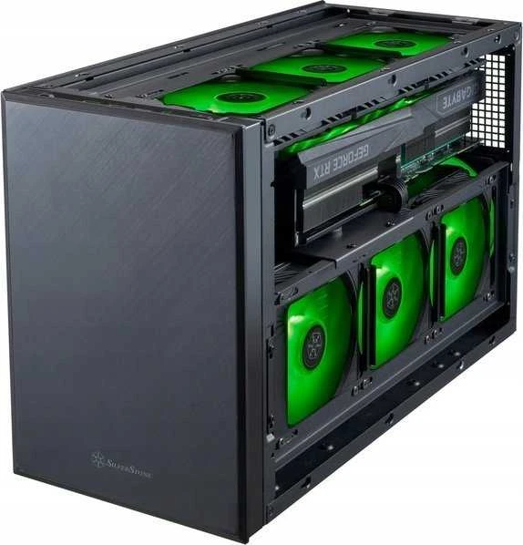 SilverStone SST-SG17B Micro-ATX Mini ITX case - juodas