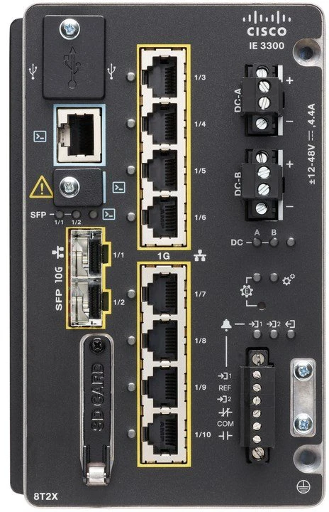 Šakotuvas Cisco CATALYST IE3300 W/ 8 GE VARINIS - 2 10G SFP MODULINIS NE
