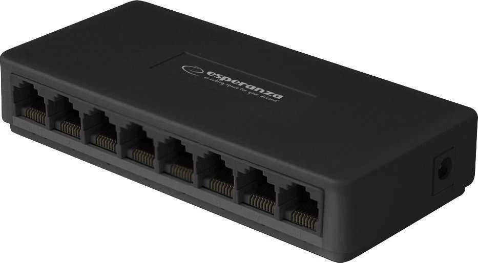 ENS102 Esperanza komutatorius 8 prievadų 10/100 Mbps, juodas