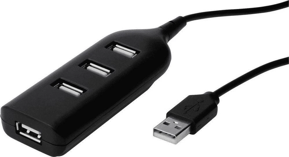 Digitus Skaitmenas | USB 2.0 šakotuvas, 4 prievadų, maitinamas iš magistralės 4 X USB A/F AT prijungtas kabelis | AB-50001-1 | USB 2.0 šakotuvas