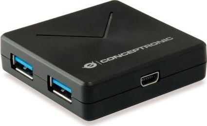 USB KONCENTRATORIUS „Conceptronic“ 4 x USB-A 3.0 (HUBBIES02B)