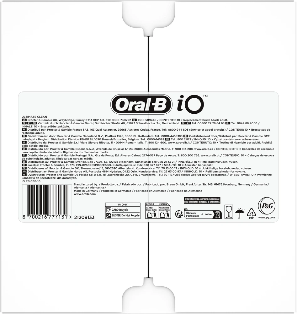 Dantų šepetėlis Braun Oral-B iO Aufsteckb?rsten Ultimative Reinigung 10 St?ck, juodas