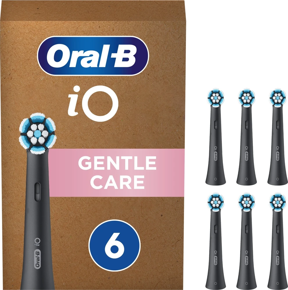 Końcówka Oral-B iO Gentle Care, Juodas, 6 vnt.