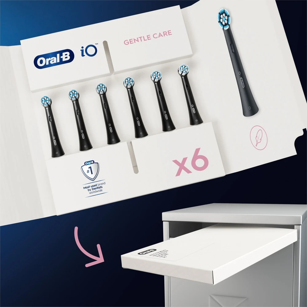 Oral-B iO Gentle Care šepetėlių galvutės, pakuotė 6 vnt