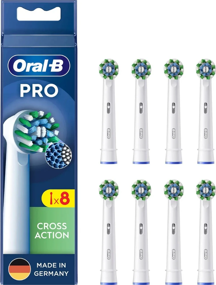 Braun „Oral-B CrossAction“, 8 vnt., Balta, 3 mėn., „Oral-B“, Dėžutė