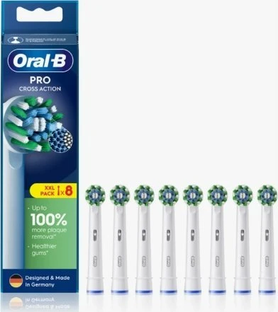 Braun „Oral-B CrossAction“, 8 vnt., Balta, 3 mėn., „Oral-B“, Dėžutė