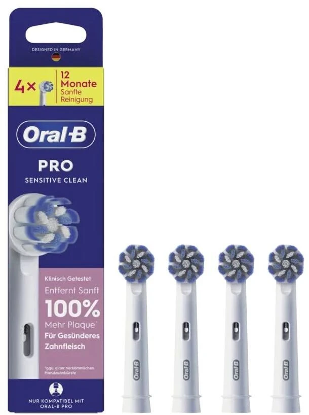 Końcówka Oral-B Sonic dantų šepetėlis head / Pro Jautrus Clean 4-Pack Baltas (015394)