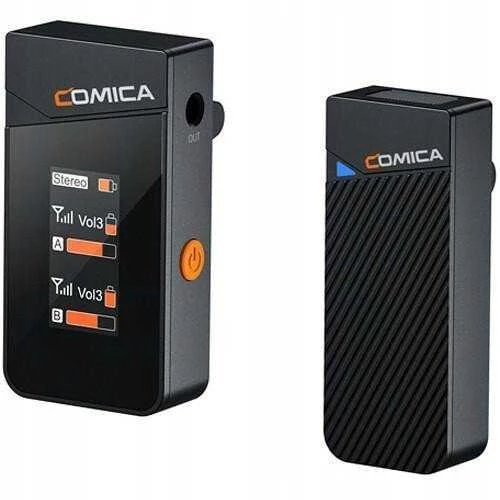 Mikrofono sistema - Comica Vimo C1 belaidis dviejų kanalų įkraunamas juodas
