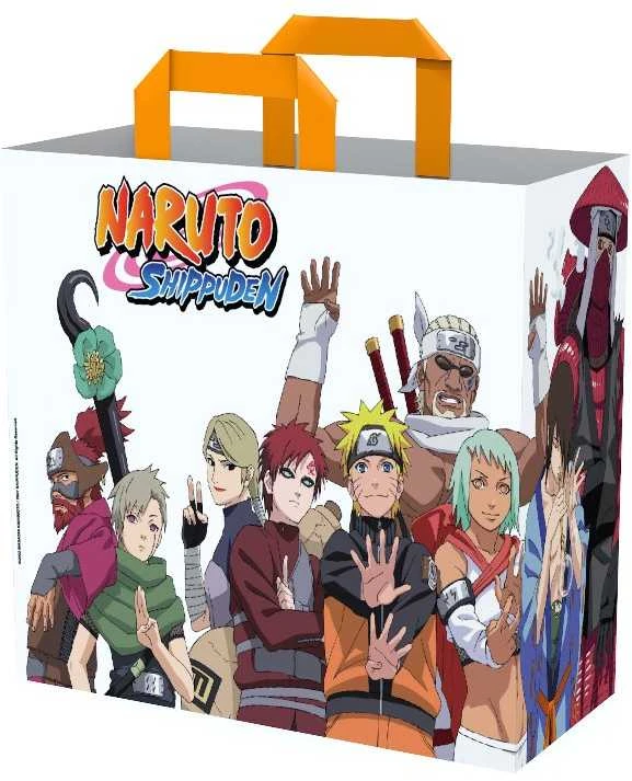Anime pirkinių krepšys Konix Naruto Shippuden su Jinchūriki dizainu 40x45x20cm, baltas