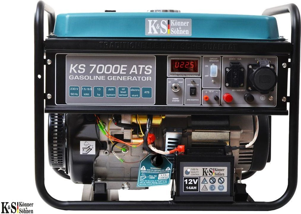 KÖNNER & SÖHNEN trifazis benzininis generatorius KS 7000E-1/3, 5,0 kW, 230/400 V, el. starteris