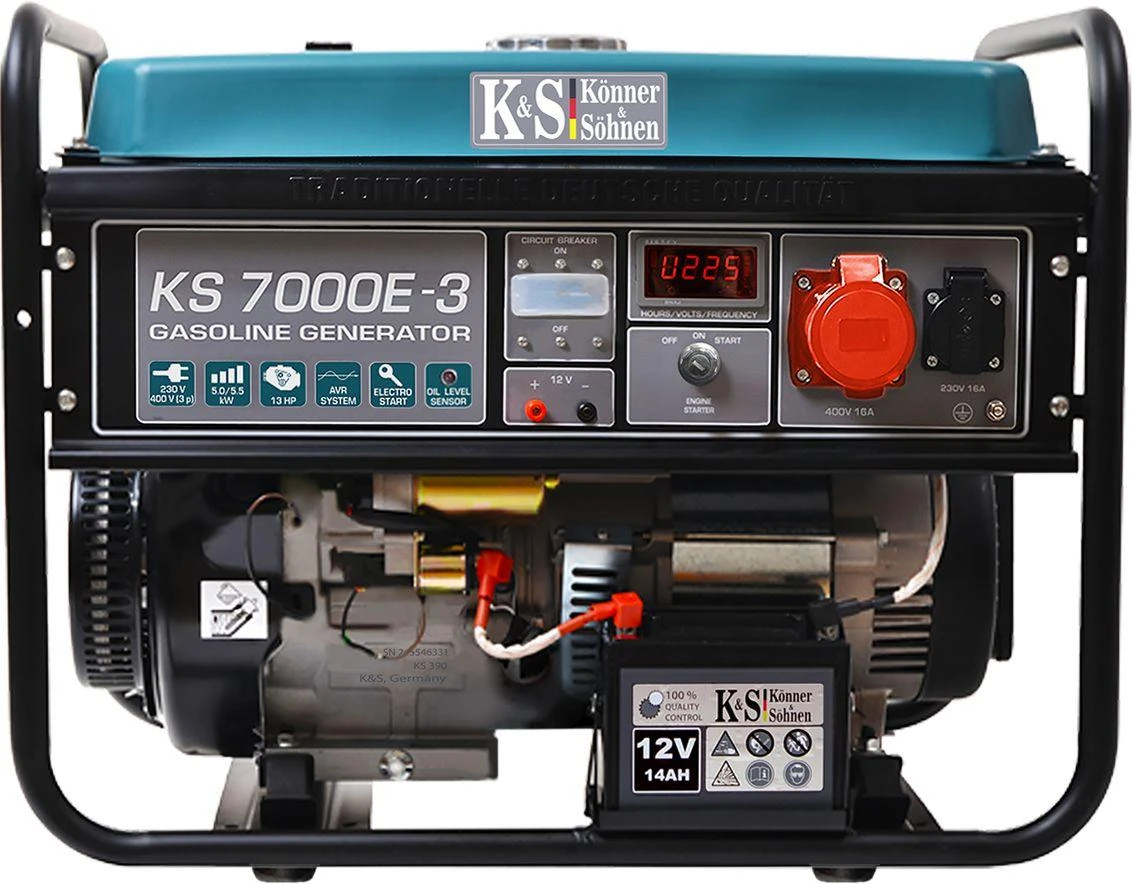 KÖNNER & SÖHNEN Benzininis generatorius 5,0kW 230/400V KS 7000E-3