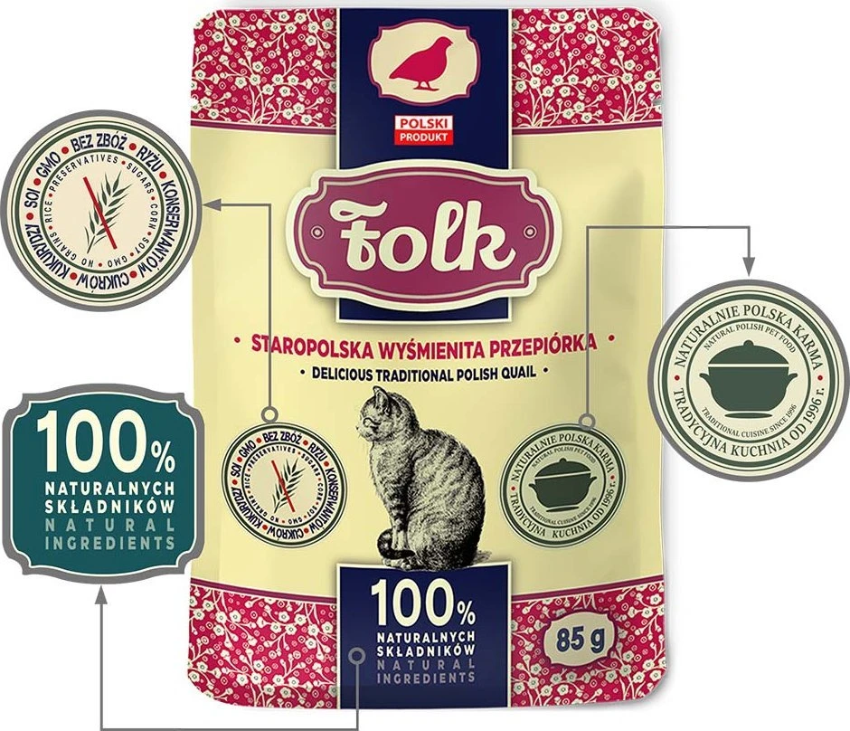 FOLK Delicious traditional polish quail – šlapias kačių maistas – 85g