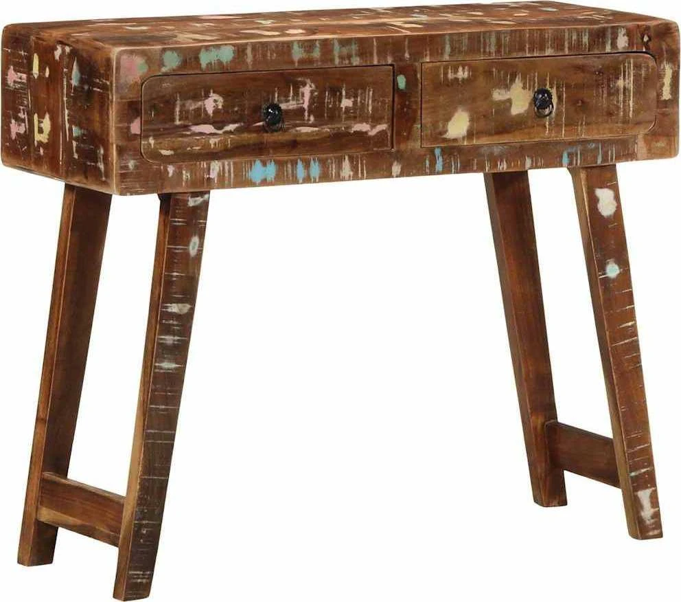 Konsolinis staliukas, 90x32x75cm, perdirbtos medienos masyvas
