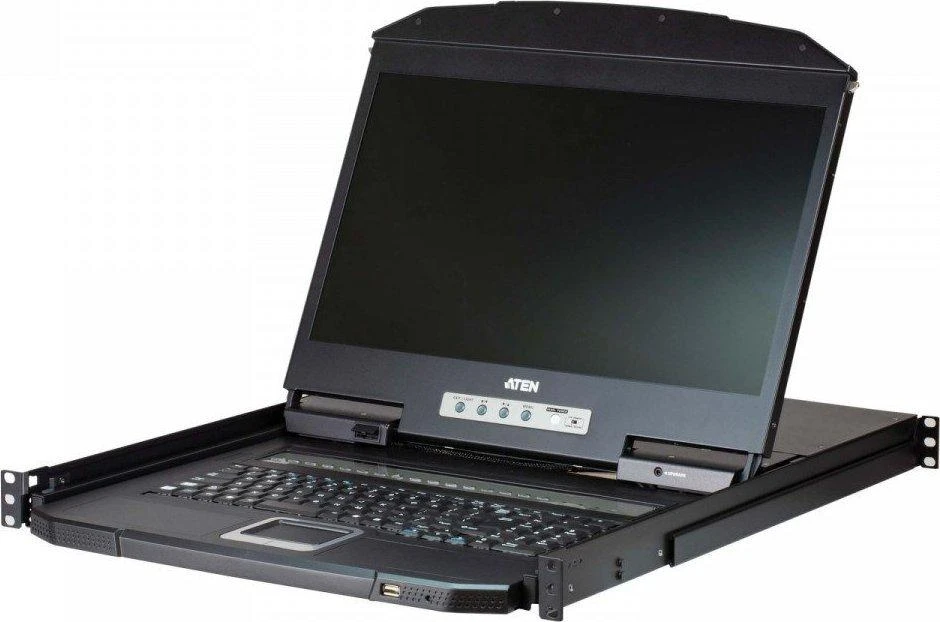 Aten | 8 prievadų PS/2-USB VGA vieno bėgio plačiaekranis LCD KVM jungiklis | CL3108NX-ATA-AG
