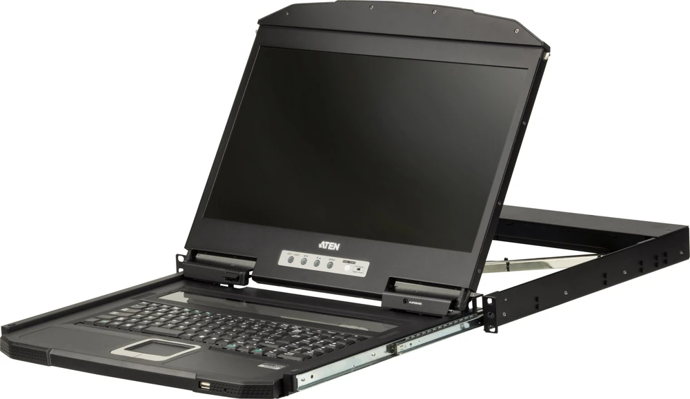 Valiklis Konsolė KVM Aten ATEN CL3700NW DE Short Gylis Single Rail 18.5''-LCD Console (USB HDMI) DE Layout