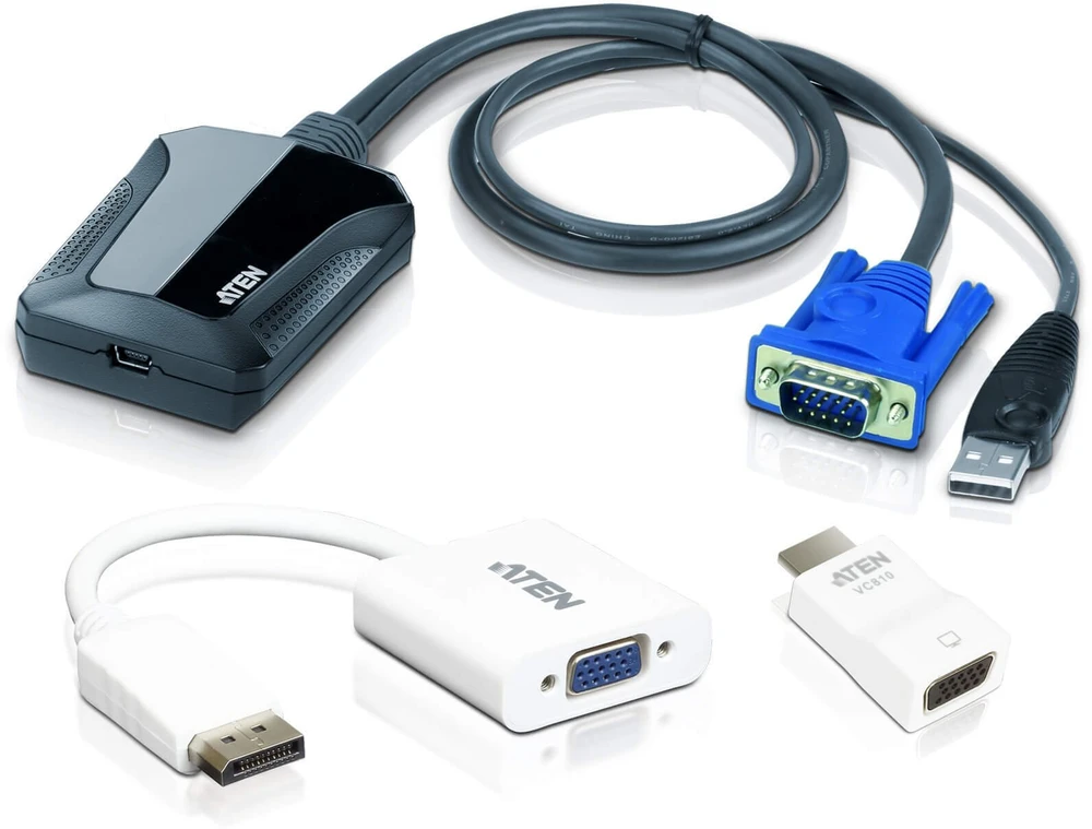 Aten | Nešiojamas kompiuteris USB KVM Console Crash Cart Adapteris IT Kit | CV211CP1 | 1 x USB Mini Type B Female, 1 x USB Type A Male, 1 x VGA Male (Mėlyna)