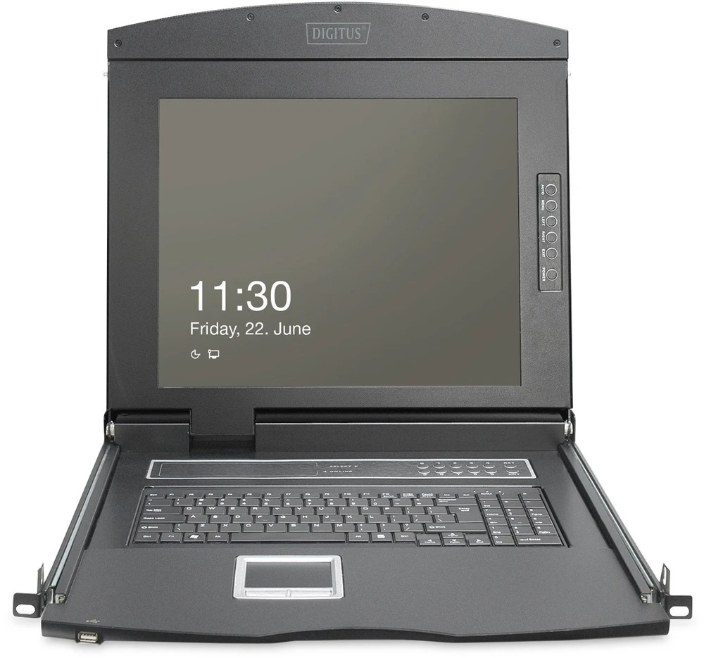 „Digitus DS-72221-2GE Rack Console“ 48,3 cm (19") 1920 x 1080 px Juoda 1U