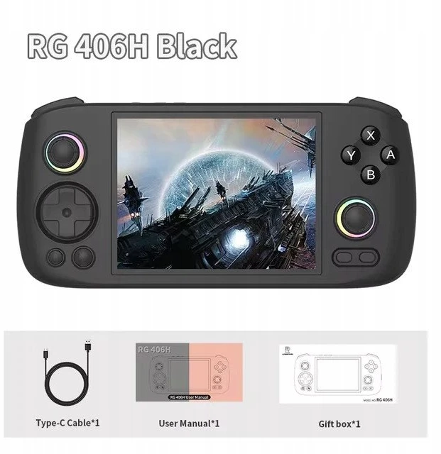 Retro gaming console ANBERNIC RG406H Juodas