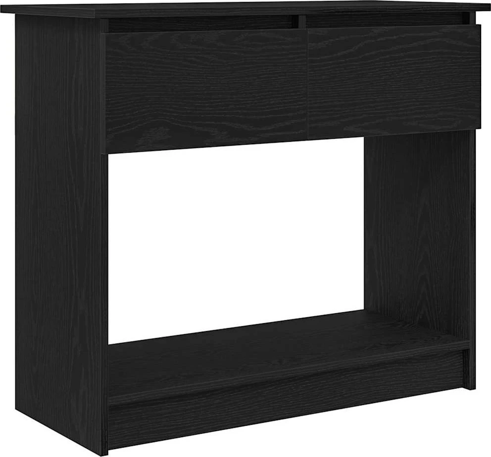 konsolinis staliukas su stalčiais, juodas, 85,5x38,5x74,5 cm