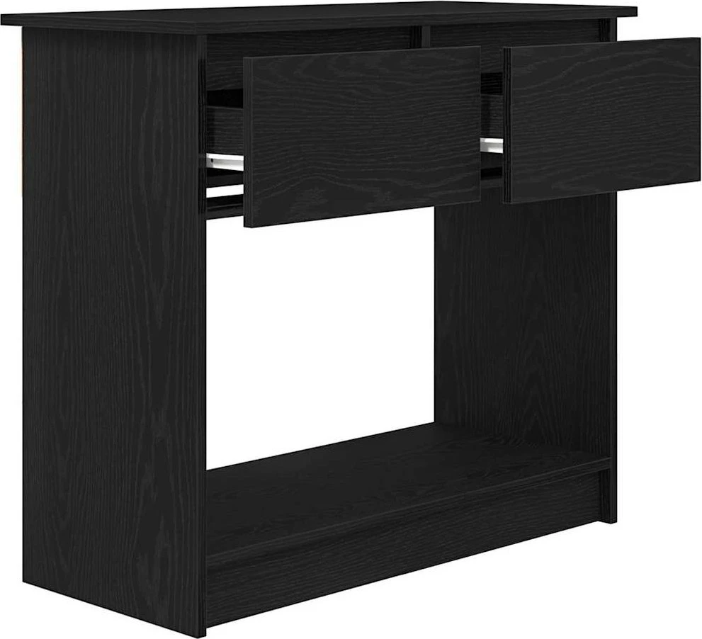 konsolinis staliukas su stalčiais, juodas, 85,5x38,5x74,5 cm