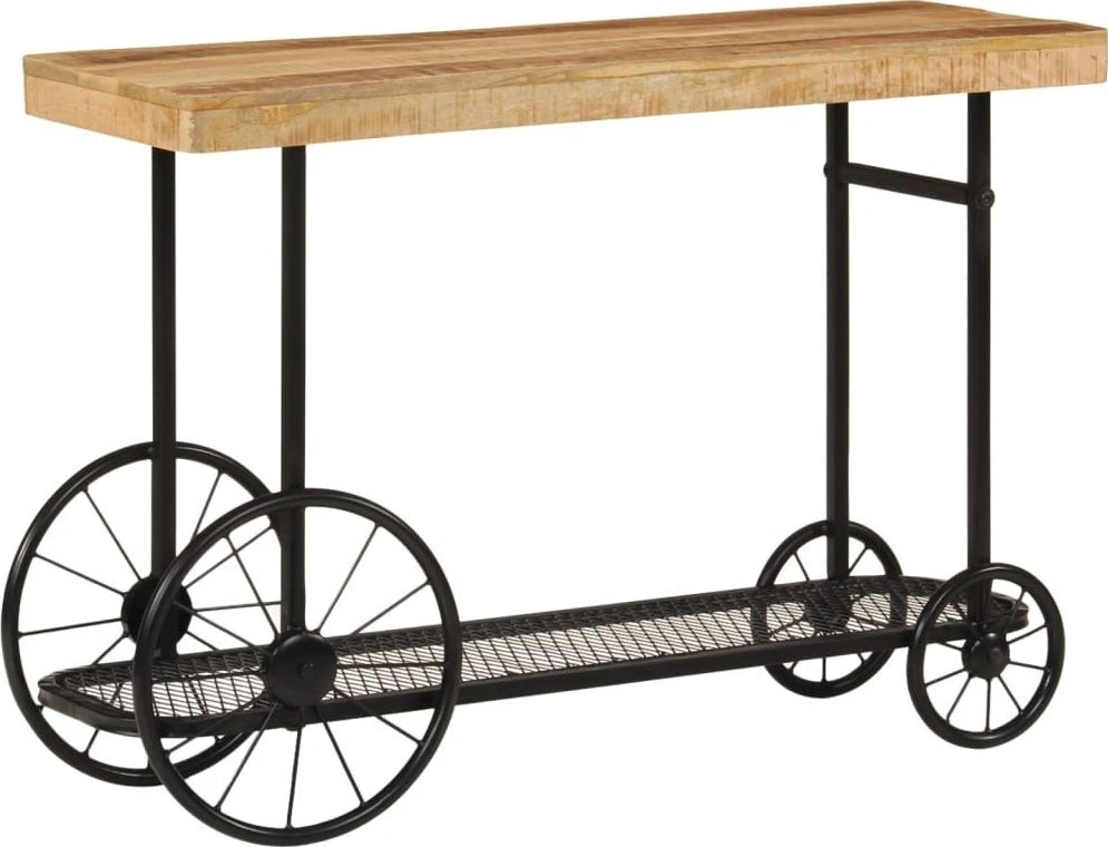 konsolinis stalas 112x36x76 cm medžio masyvo mango ir geležies