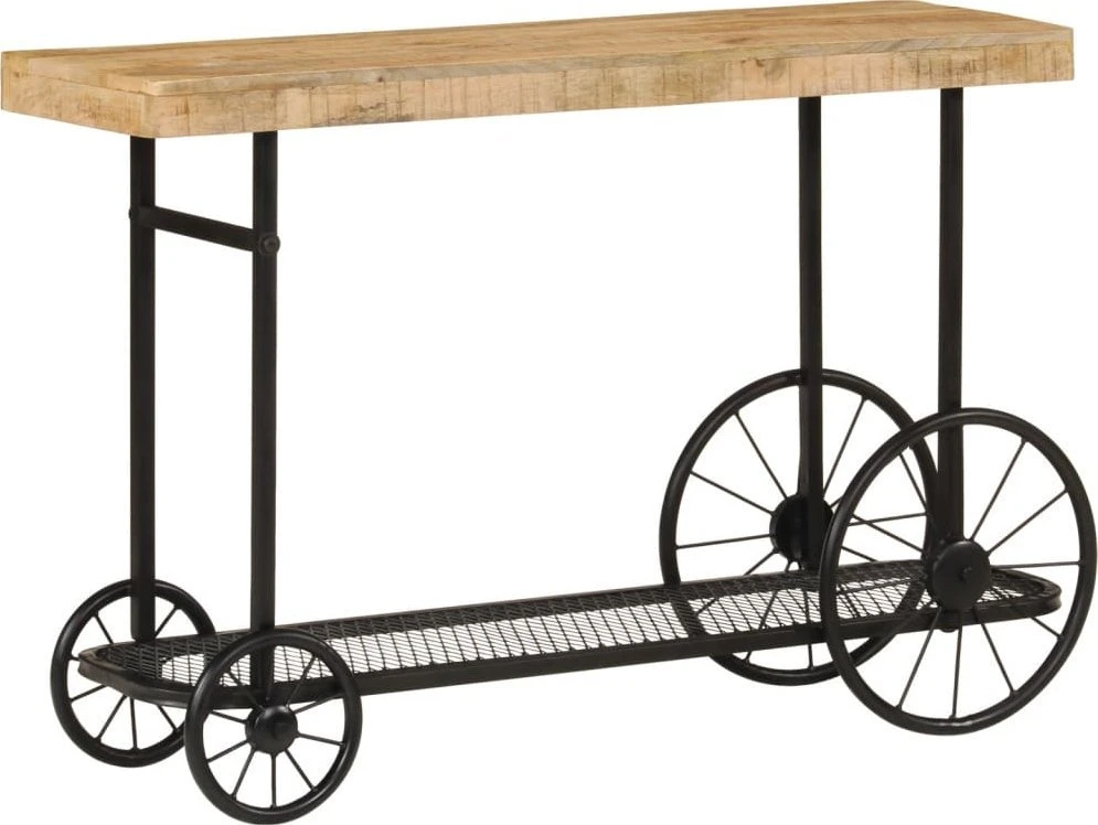 konsolinis stalas 112x36x76 cm medžio masyvo mango ir geležies
