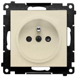 Kontakt Simon TGZ1CZ.01/144 Simon 55 Viengubas lizdas su įžeminimu ir sklendėmis (modulis) 16 A 250 V, greitos jungtys Šampano spalvos matinė TGZ1CZ.01/144