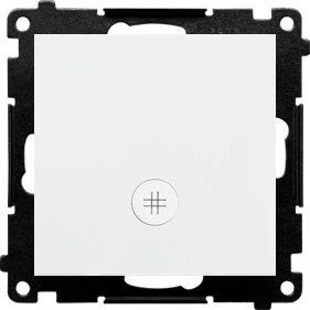 „Kontakt-Simon“ kryžminis jungiklis „Kontakt-Simon 55 TW7L.01/111“ su LED apšvietimu, laiptų piktogramų modulis 10 AX, 250V~, „Balta matt“ greitosios jungtys