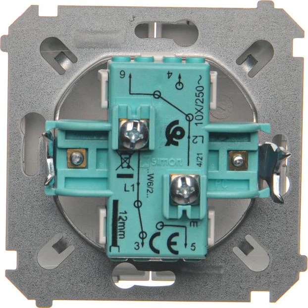 Kontakt-Simon Step jungiklis Simon Basic double 10AX 230V inox (BMW6/2.01/21)