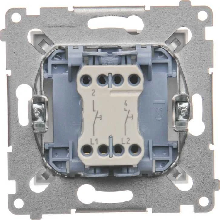 Kontak Simon MOMENTINIS DVIGUBAS MYGTUKAS DP2.01/11-SIMON54 250 V 10 A