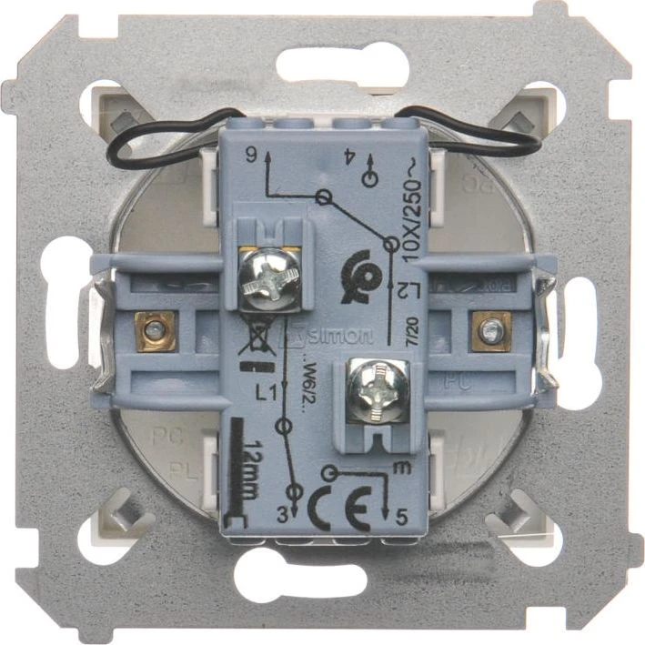 Kontakt-Simon Dvigubas LED laiptų jungiklis 10AX 250V sraigtiniai gnybtai auksiniai matiniai metalizuoti (DW6/2L.01/44)