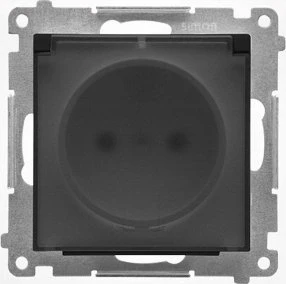 Kontakt Simon GN.1-KR.Z/U IP44 TR. Juodas Matinis SIMON55
