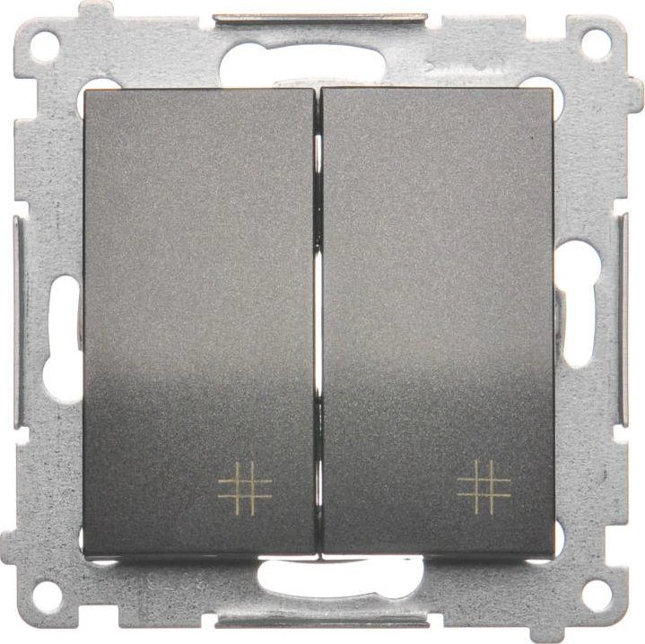 Kontakt-Simon Cross jungtis Simon 54 double 10AX 250V antracitas (DW7/2.01/48)
