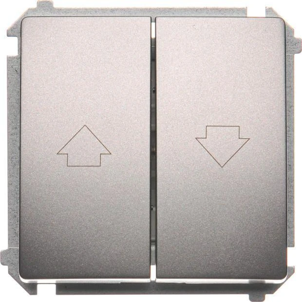 Kontakt-Simon Shutter mygtukas Simon Basic 10A 250V inox (BMZ1.01/21)