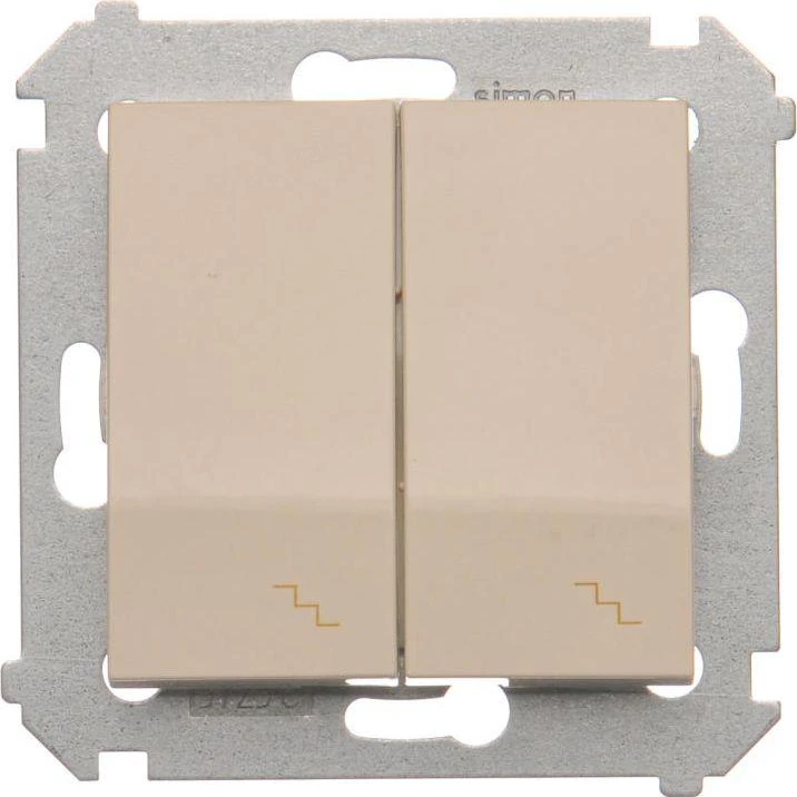 Kontakt-Simon Double LED laiptų jungiklis 10AX 250V kreminiai varžtiniai gnybtai (DW6/2L.01/41)