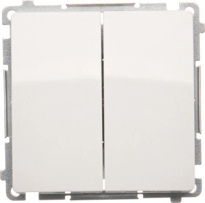 Kontakt-Simon Dvigubas mygtukas Simon Basic 10AX 250V baltas (BMP2.01/11)