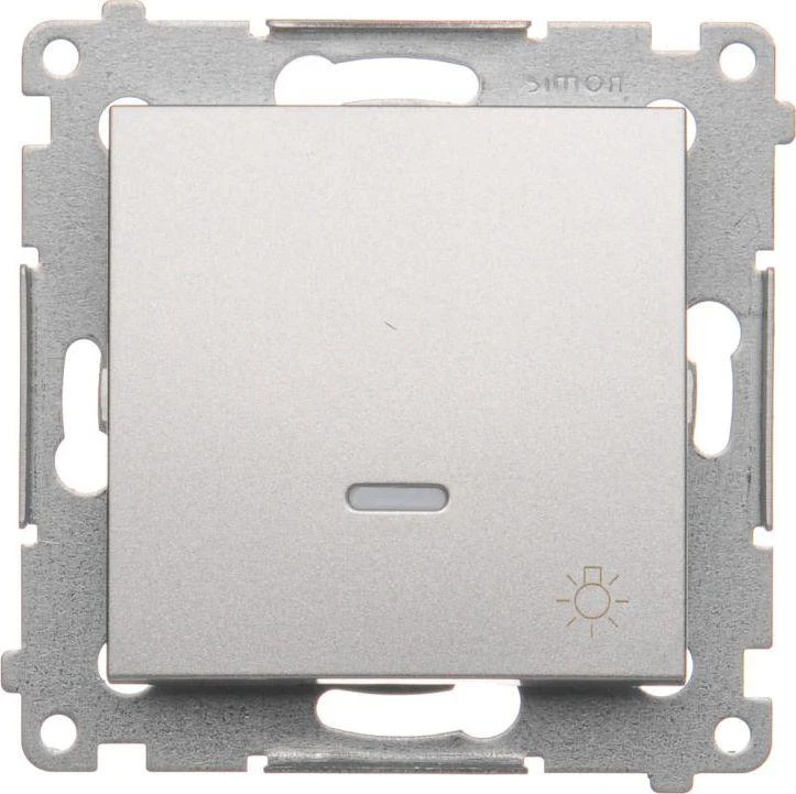 Kontakt-Simon Light mygtukas su sidabriniu matiniu apšvietimu - DS1L.01/43
