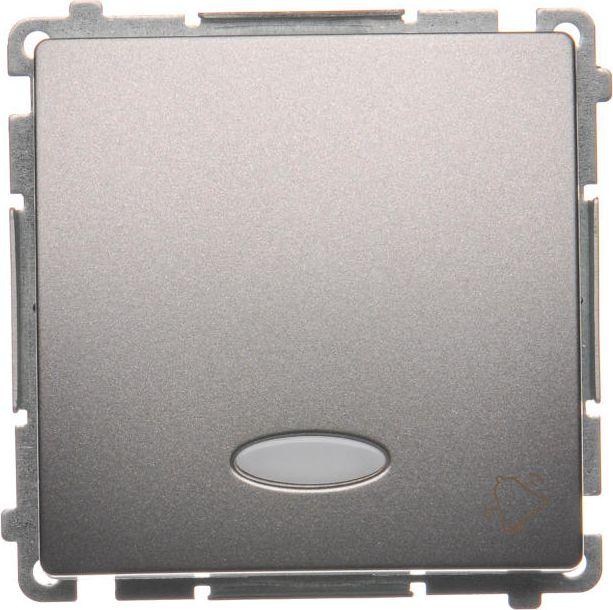 Kontakt-Simon Simon Basic vieno skambučio mygtukas su foniniu apšvietimu 10AX 250V inox (BMD1L.01/21)