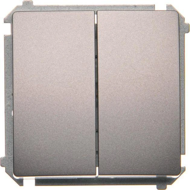 Kontakt-Simon Step jungiklis Simon Basic double 10AX 230V inox (BMW6/2.01/21)