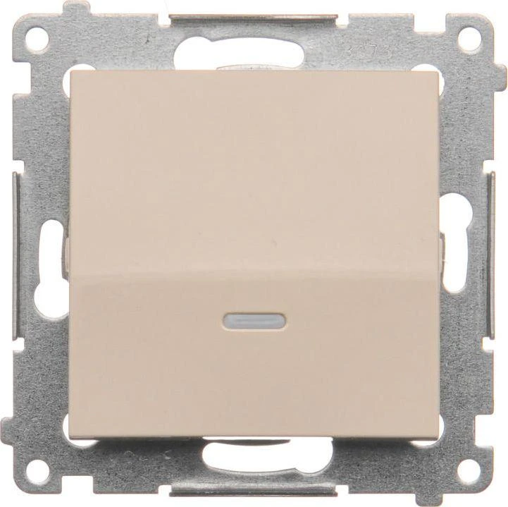 Kontakt-Simon Vieną mygtuką Simon 54 šviesos LED 10AX 250V kremas (DP1L.01 / 41)