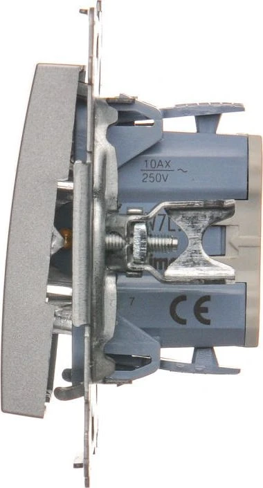 Kontakt-Simon Cross jungtis su LED apšvietimu 10 AX sidabrinis matinis (DW7L.01/43)