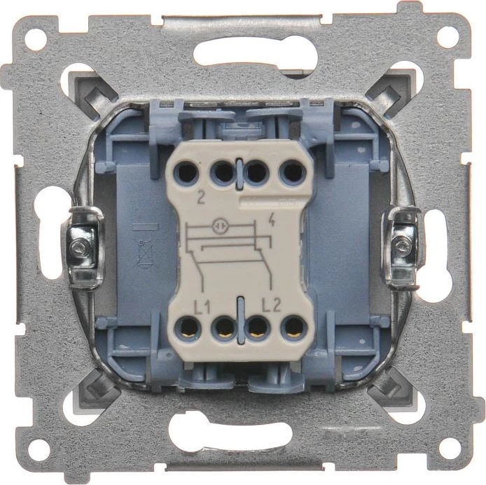 Kontakt-Simon Cross jungtis su LED apšvietimu 10 AX sidabrinis matinis (DW7L.01/43)