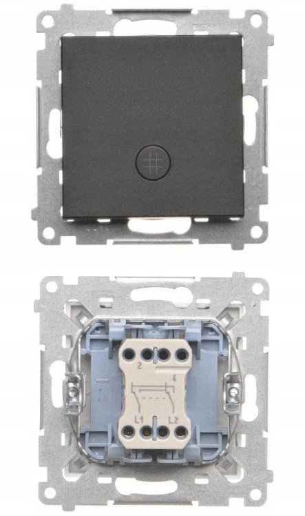 Kontakt Simon LED kryžminis JUNGTIS P. MAT Juodas SIMO
